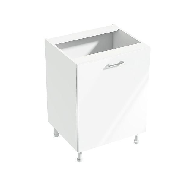 Corp baza 1 usa si 1 raft CHARM 60x84x54.3 - Fete: MDF Lucios Alb