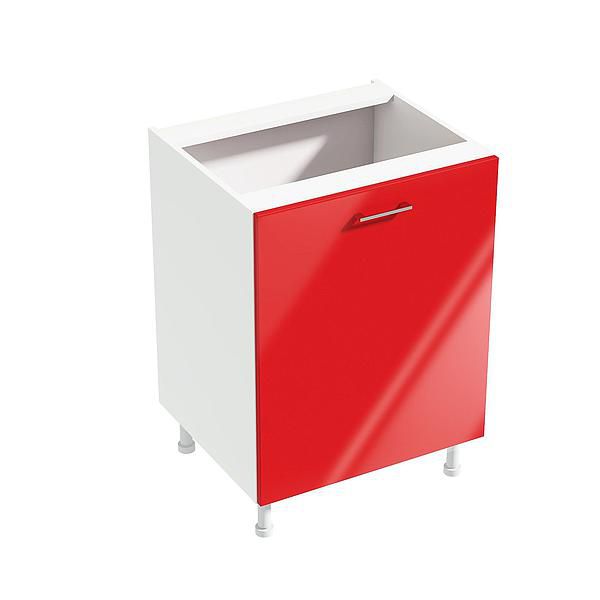 Corp baza 1 usa si 1 raft CHARM 60x84x54.3 - Fete: MDF Lucios Rosu