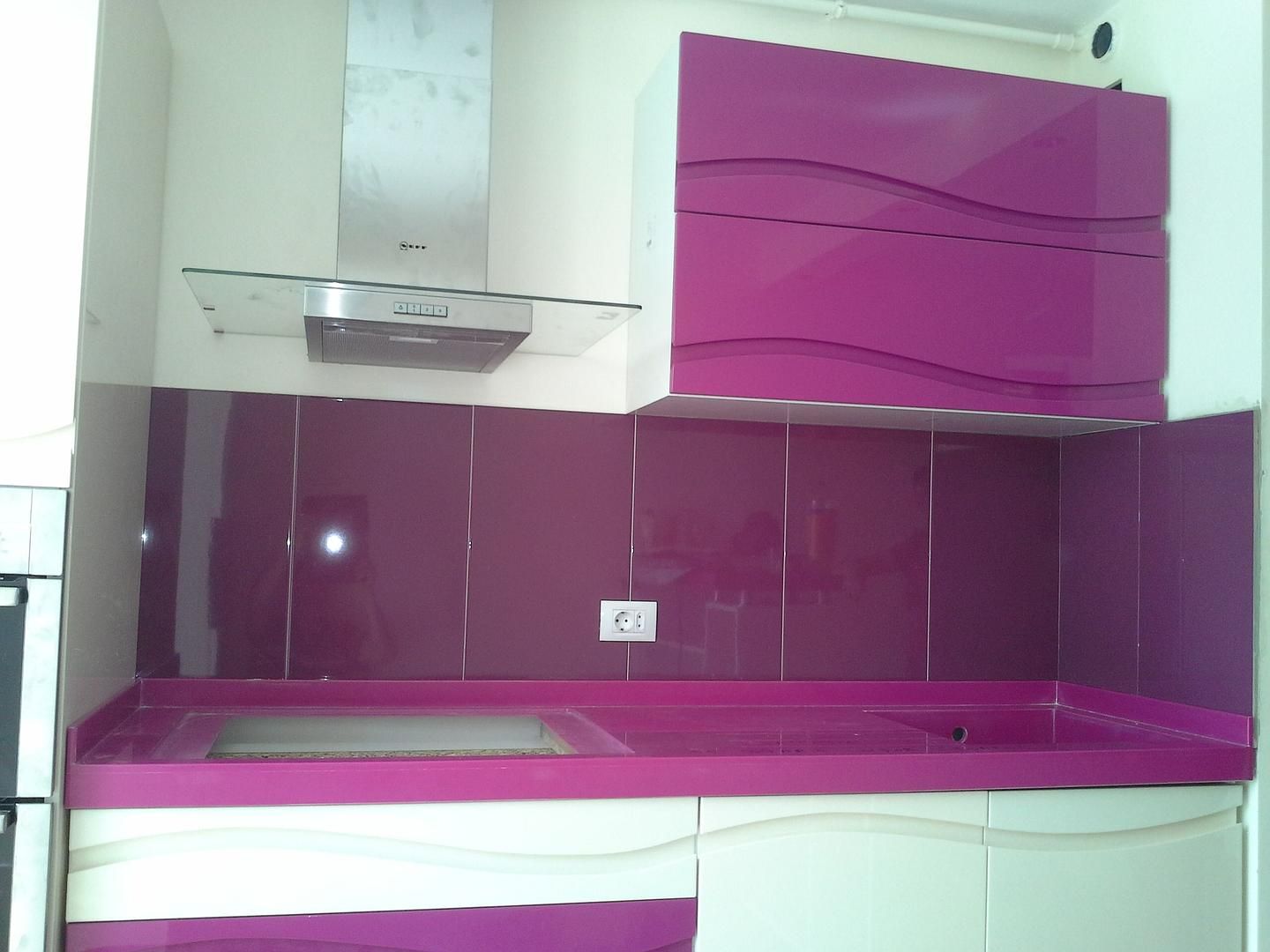 Bucatarie Pink&White cu frezaj