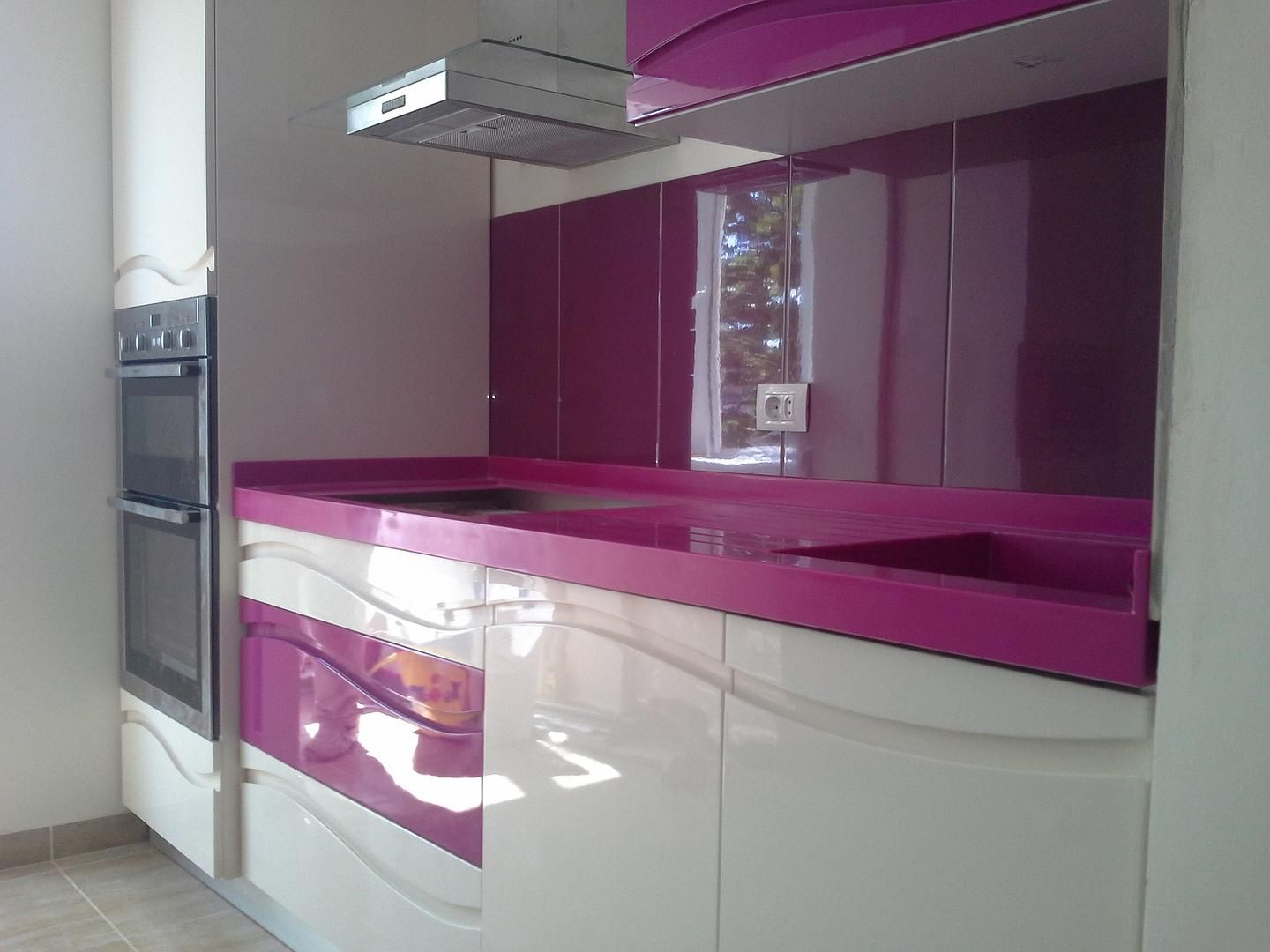 Bucatarie Pink&White cu frezaj